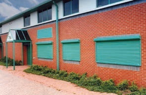 Shutter fitted to office block